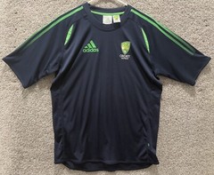 Australia Cricket Adidas Climalite Jersey Size Medium Blue Green