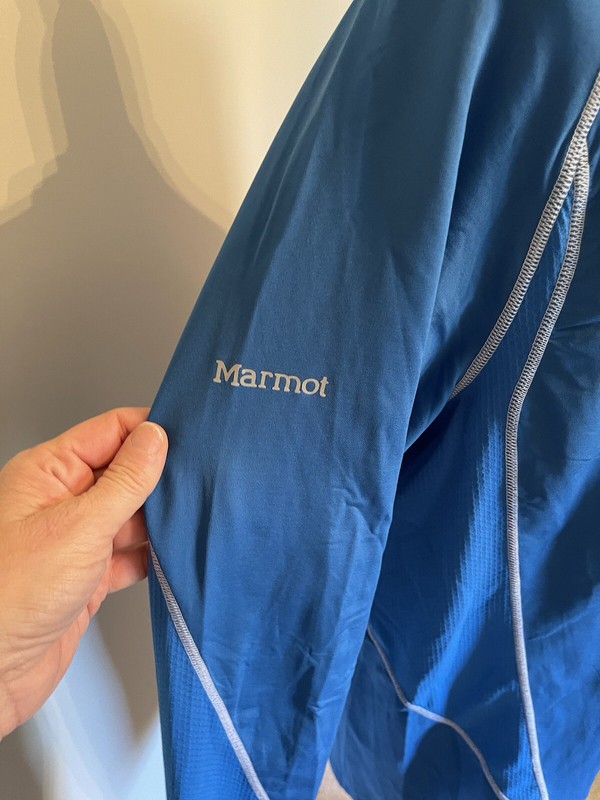 Men’s Marmot Half Zip Pullover With Thumb Holes Sz L; Royal Blue gallery