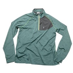 DK Pullover Mens Medium Green 1/4 Zip Long Sleeve Performance Running Athletic