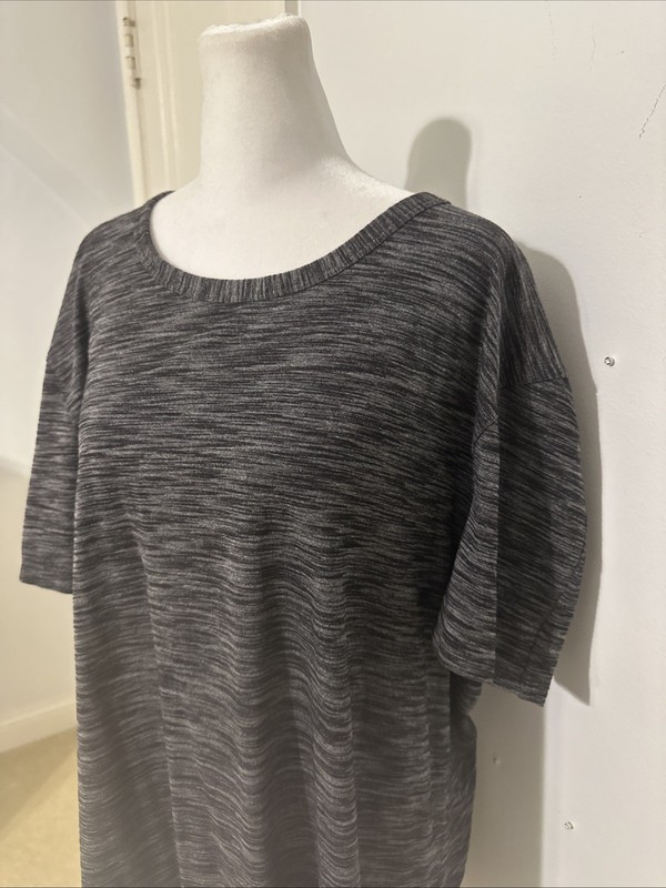 EUC Lululemon Pulse Slub SS Tee HBLK Heathered Black Grey Rulu XXL $68 gallery