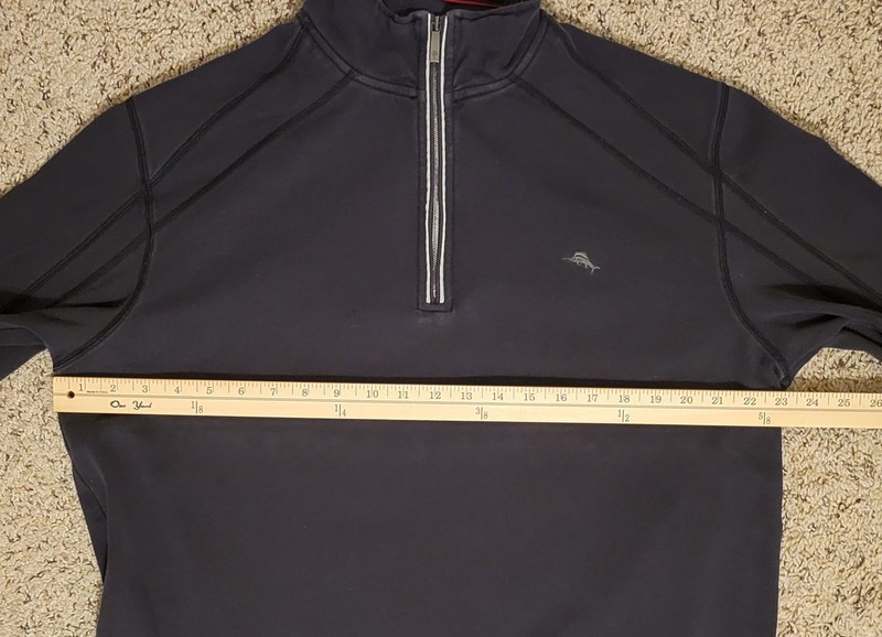 Tommy Bahama Men's XL 1/4 Zip Pullover Activewear Top Mock Neck Black gallery