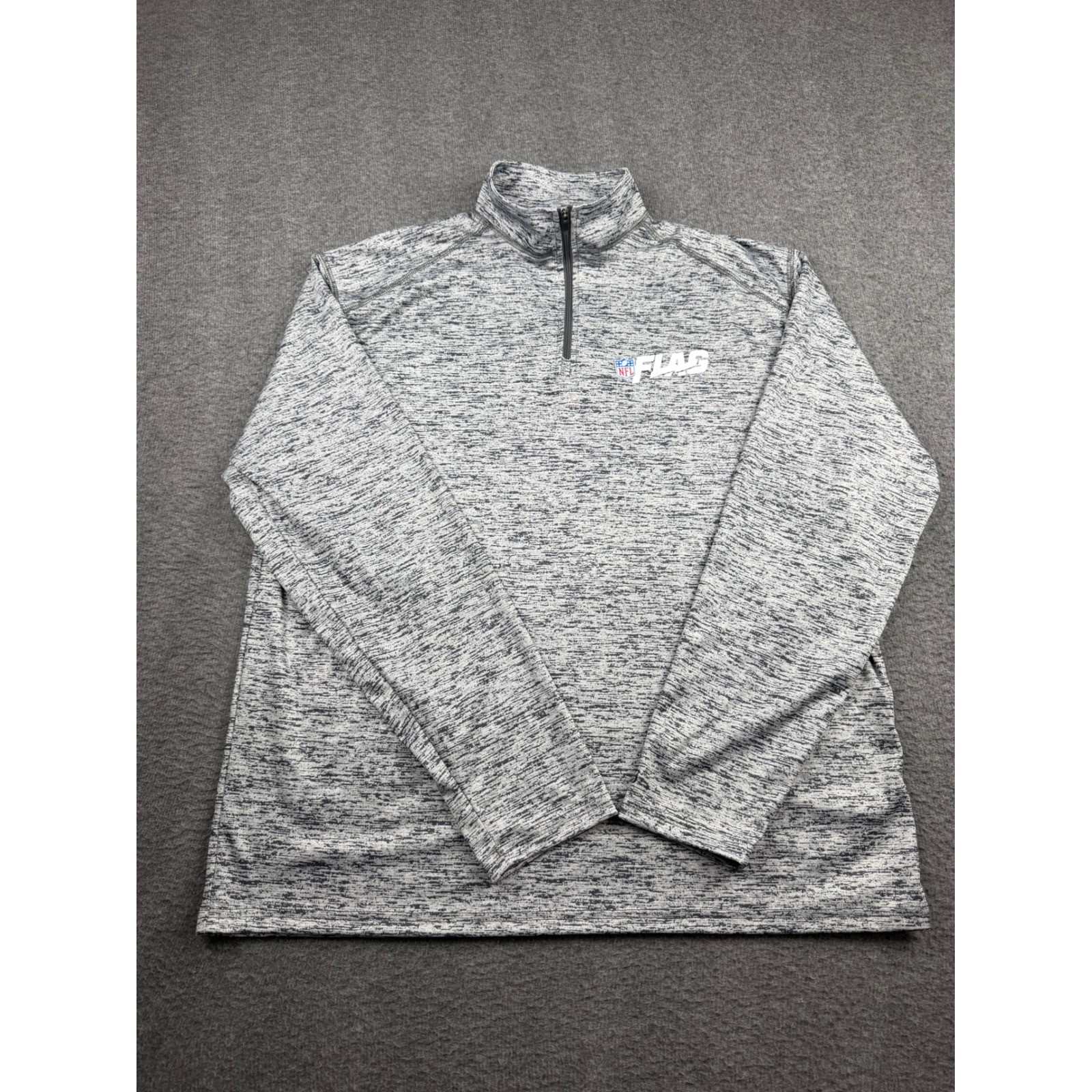 Badger Sport Men's XL NFL Flag 1/4 Zip Pullover Grey Space Dye Heather 410300 gallery