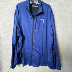 Roundtree & Yorke Performance Golf Jacket Mens 2XB Blue Heathered Separating Zip