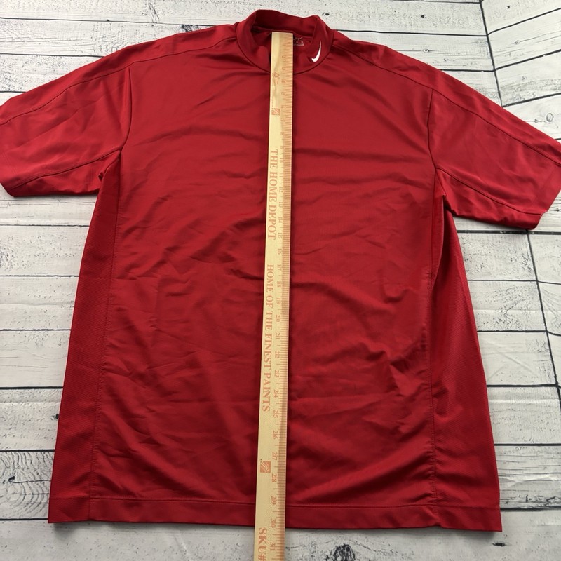 Nike Golf Nike FIt Dry Mock Neck Short Sleeve Shirt Men's Large Red Tiger gallery