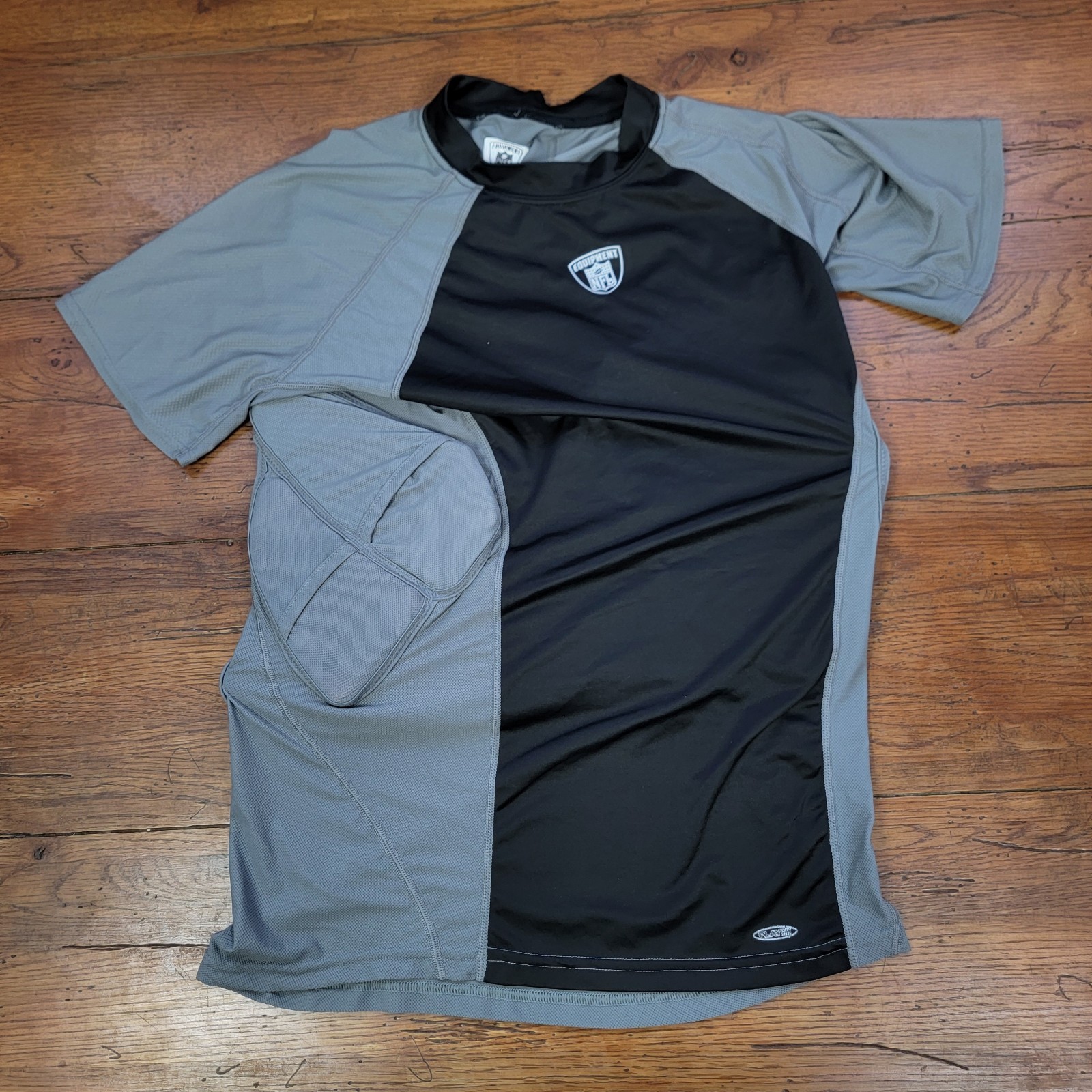 Reebok NFL Mens Large Padded Compression Shirt Football Short Sleeve Raiders L gallery