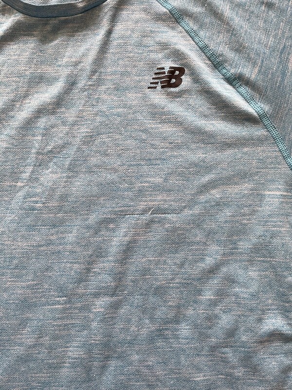 New Balance Short Sleeve Men's Medium Running T-Shirt Ice Blue NBDRY Track Tee gallery