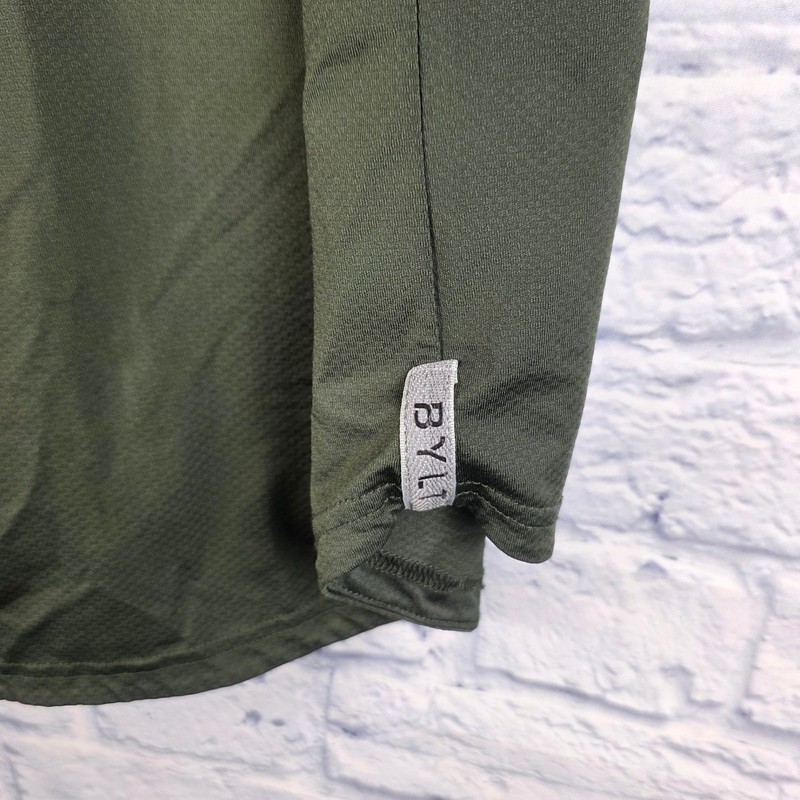 BYLT Premium Basics Men Circuit Tank Olive Green Sleeveless Hoodie Snap Sz Large gallery