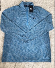 Under Armour Men’s UA Seamless 1/2 Zip Long Sleeve Shirt 2XL 1359875 Gray Blue