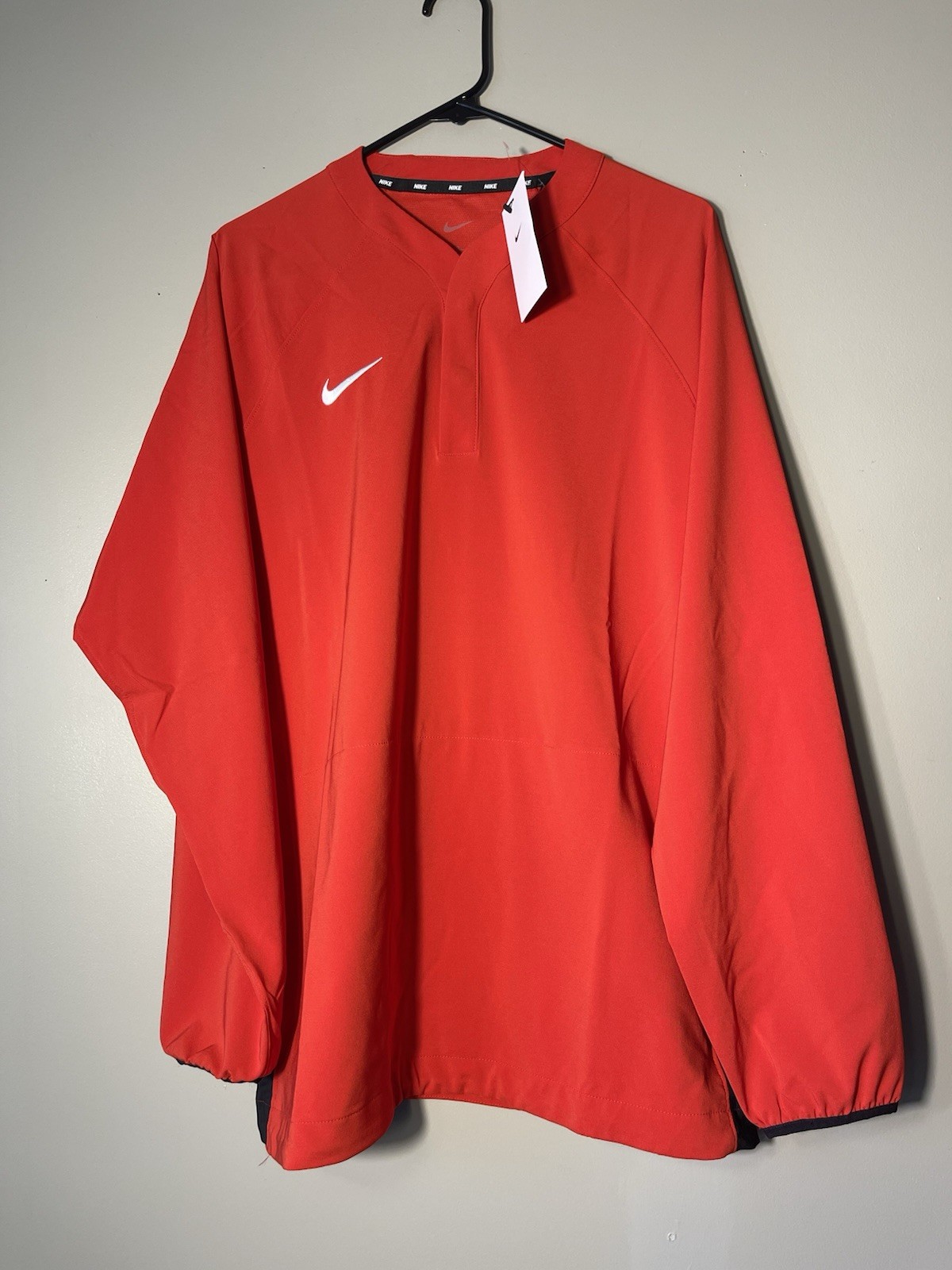 Nike Men’s Baseball Pre-game Long Sleeve Button Snap Training Jacket Size L Red gallery