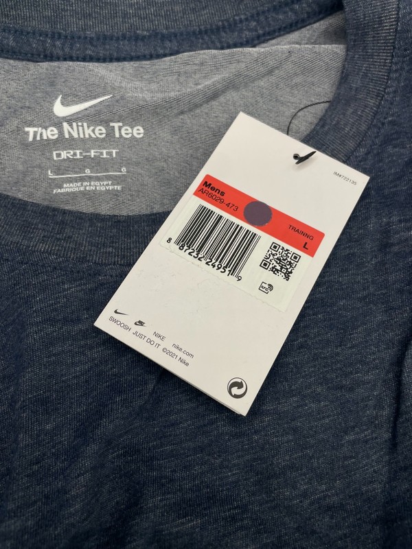 NEW Nike Men's Dri-Fit Fitness T-Shirt,Obsidian/Matte Silver Large AR6029-473 gallery