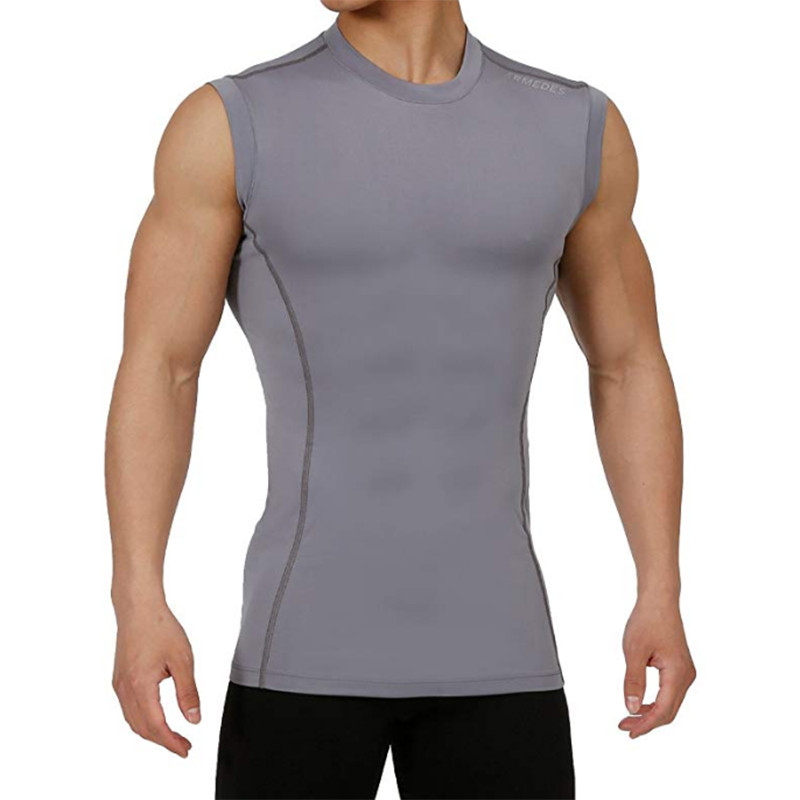 ARMEDES Mens Skin Tight Compression Baselayer Activewear Sleeveless Shirt PMR02 gallery