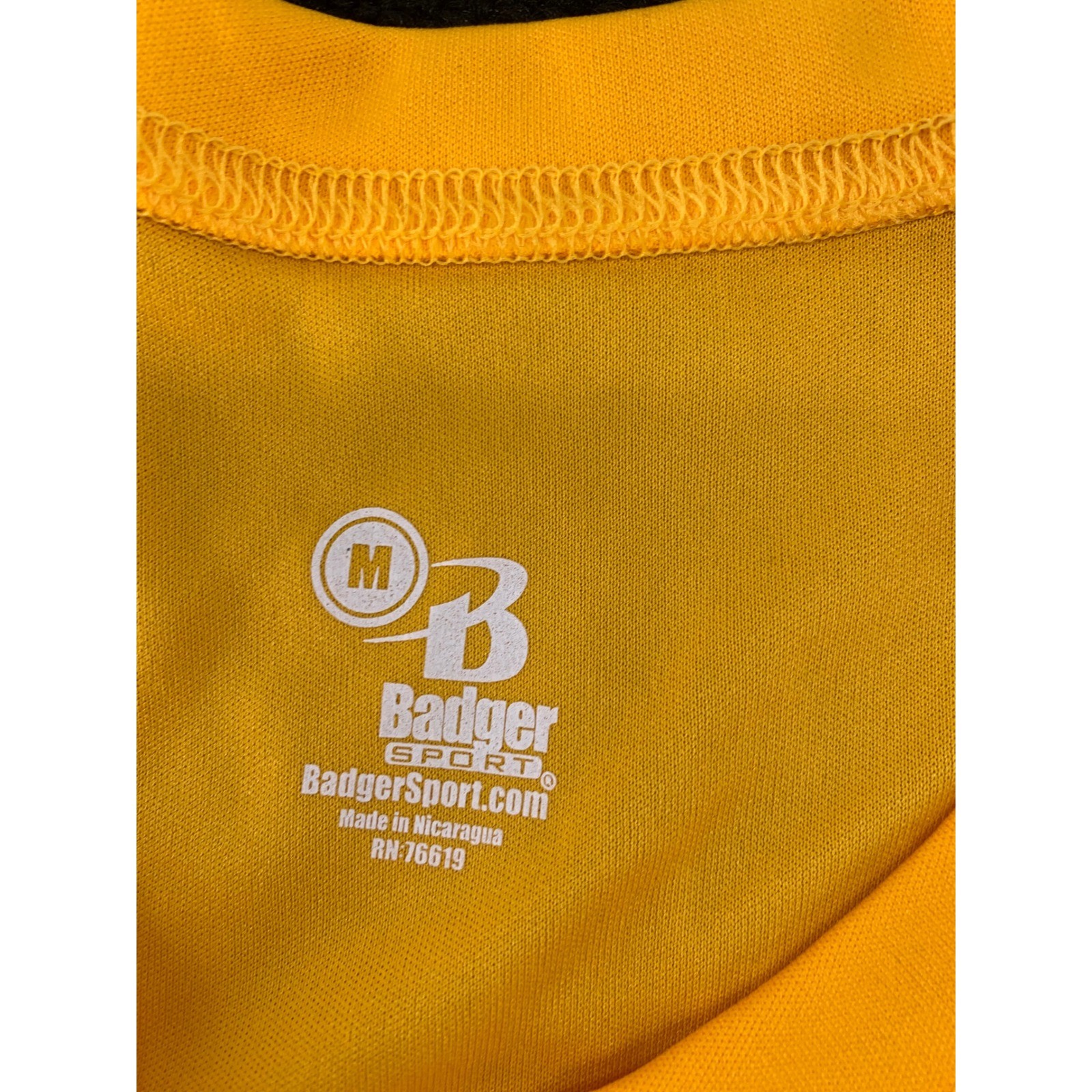 Badger Sport Yellow Polyester Athletic T Shirt Mens Size M gallery