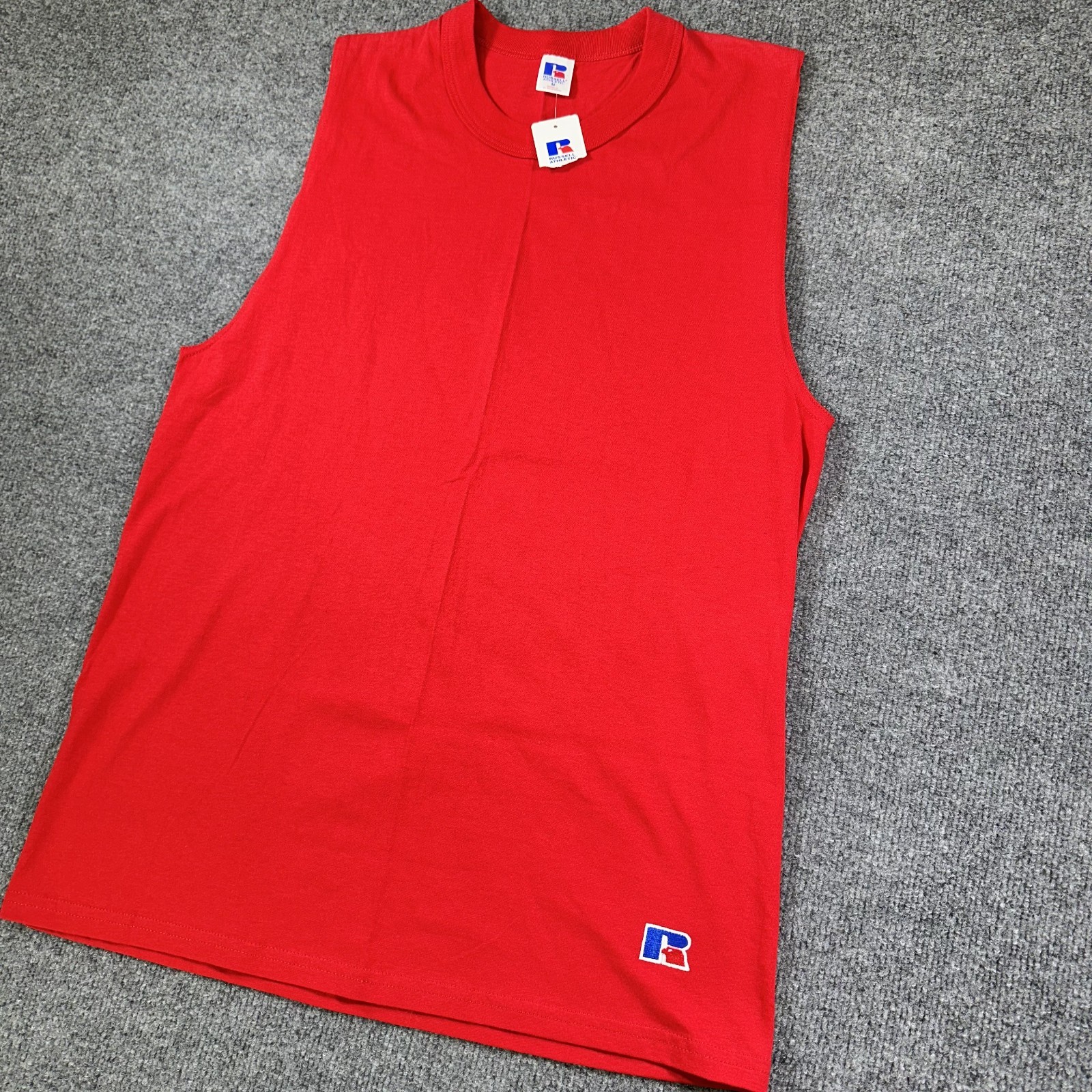 VTG Russell Athletic Shirt Men M Red Basketball Muscle Gym Training Tank Top NOS gallery
