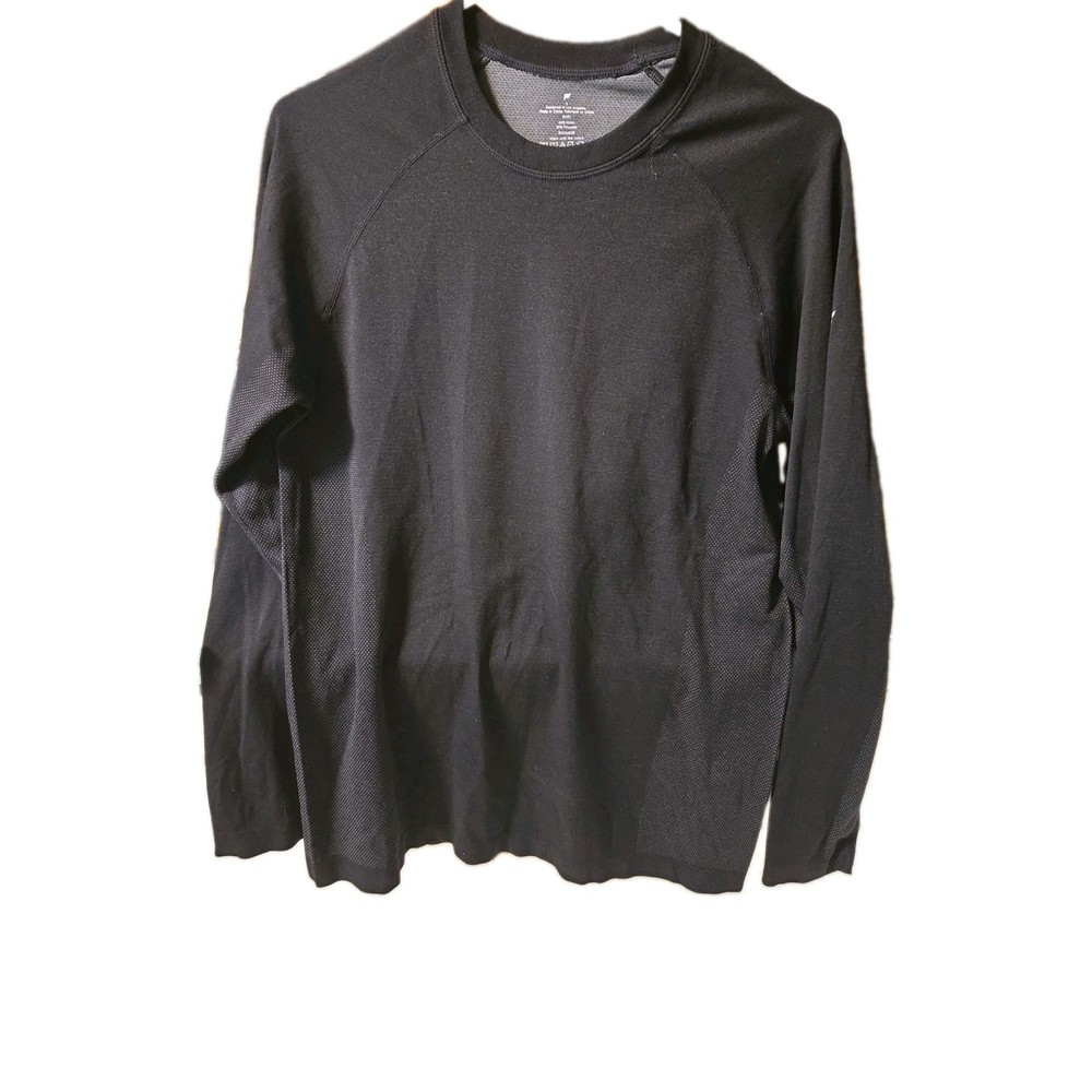 Fabletics Training Day Long Sleeve Tee Shirt Mens S Black Stretch Performance