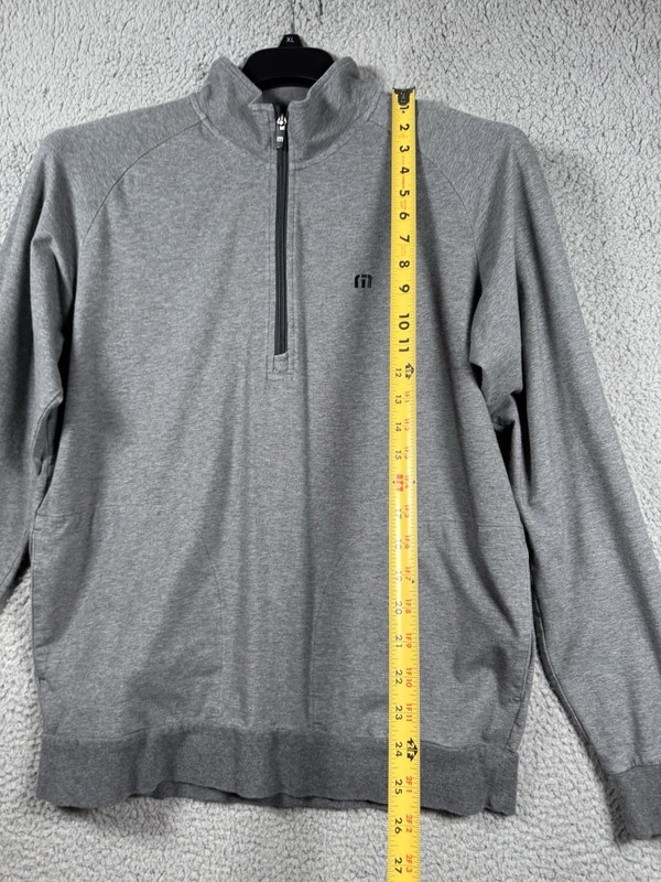 Travis Mathew Shirt Mens Medium Gray 1/2 Zip Stretch Golf Performance Pockets gallery
