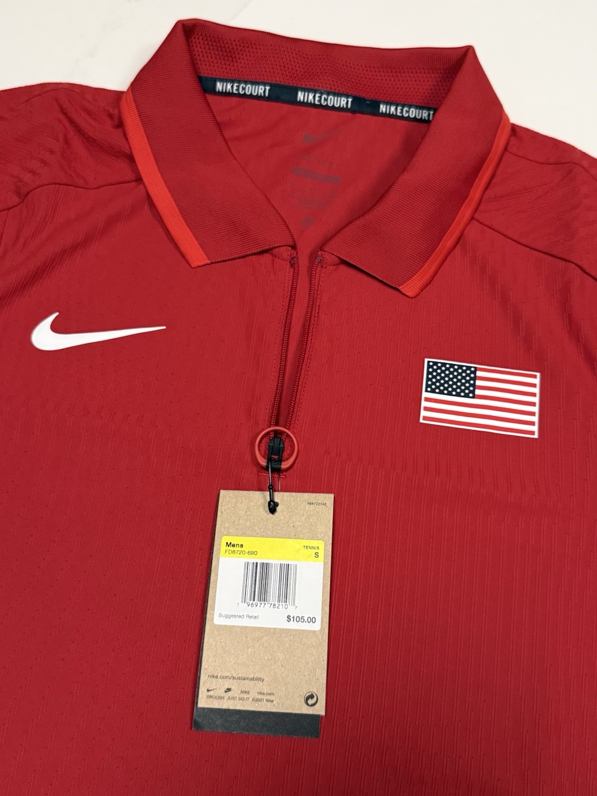 Small Nike Elite Court Team USA Dri-FIT Tennis Polo Shirt FD8720-690 gallery