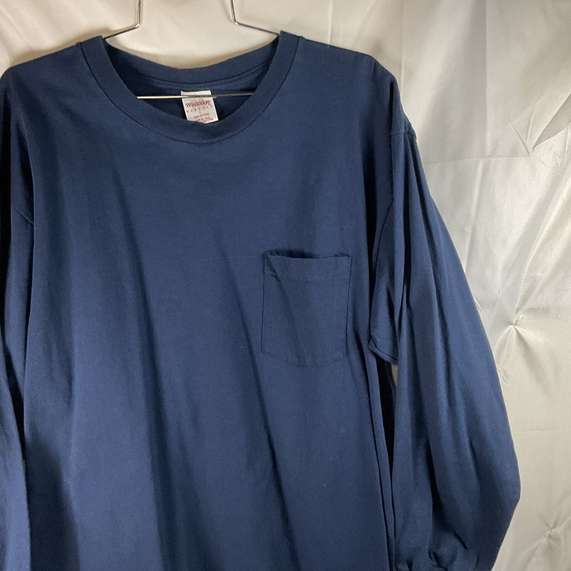 Long Sleeve Shirt Large Blue Cotton Made By Windridge One Pocket Stretch Cuffs gallery