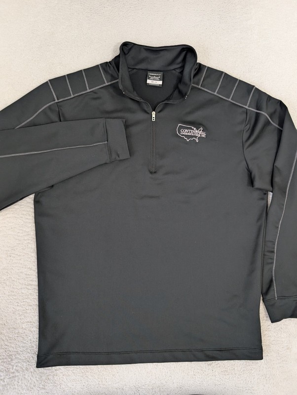NEW Nike Golf 1/4 Zip Pullover Mens M Black Dri Fit Performance Company Logo gallery
