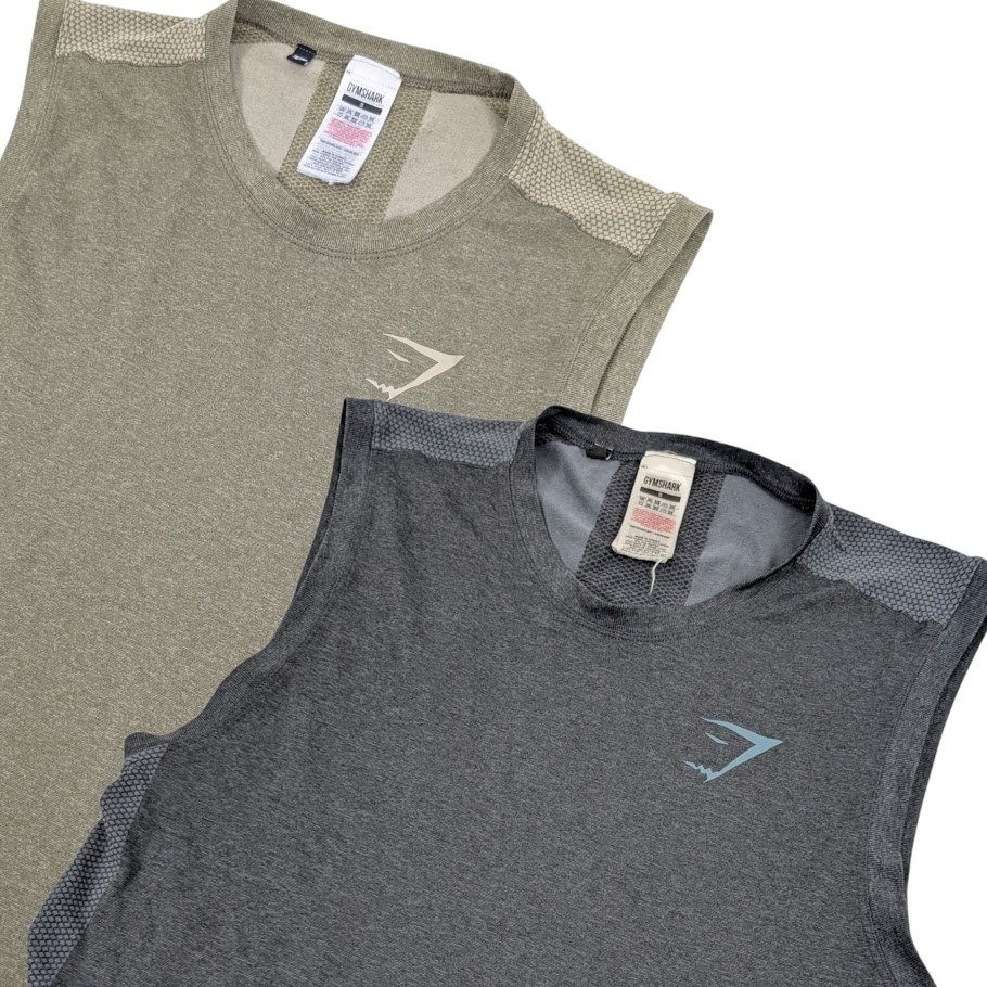 Gymshark Regulate Training Tank Mens Small Green Gray Sleeveless Shirt Lot of 2 gallery