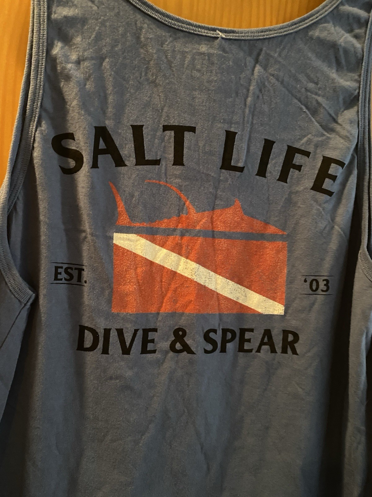 Salt Life Men’s Steel Blue Dive And Spear Design Tank Top NWT Size L gallery