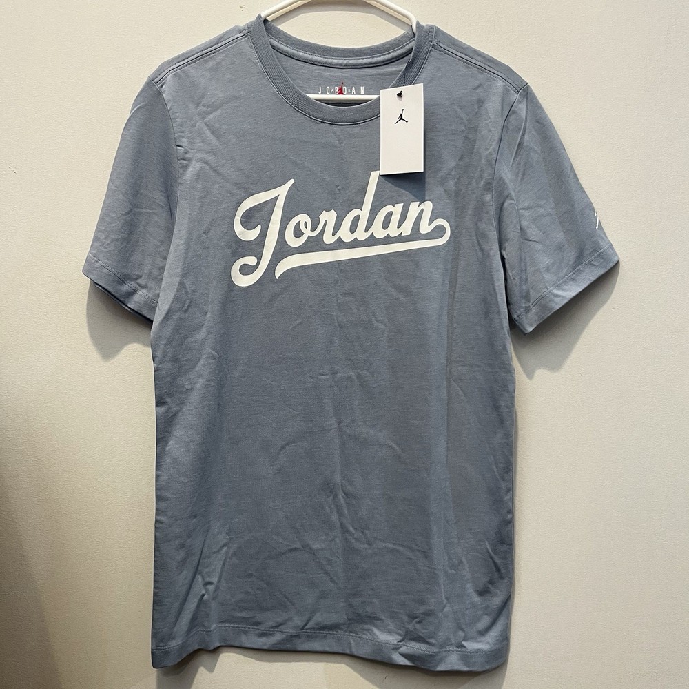 Nike Air Jordan Cursive Logo North Carolina UNC Shirt FN5958-436 SZ S