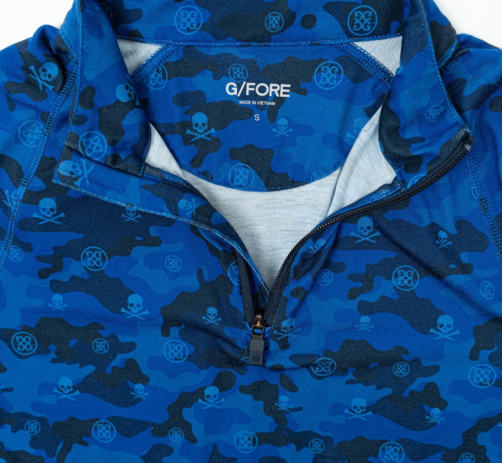 G/Fore Mens 1/4 Zip Golf Pullover Sweater Long Sleeve Skull AOP Graphic Icon Sm gallery