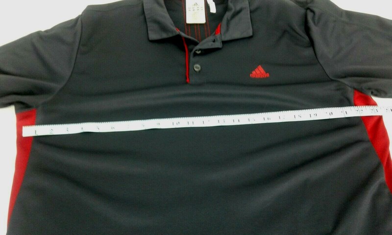 Adidas Climalite Performance golf polo shirt men XL Dark Navy Blue/Red gallery