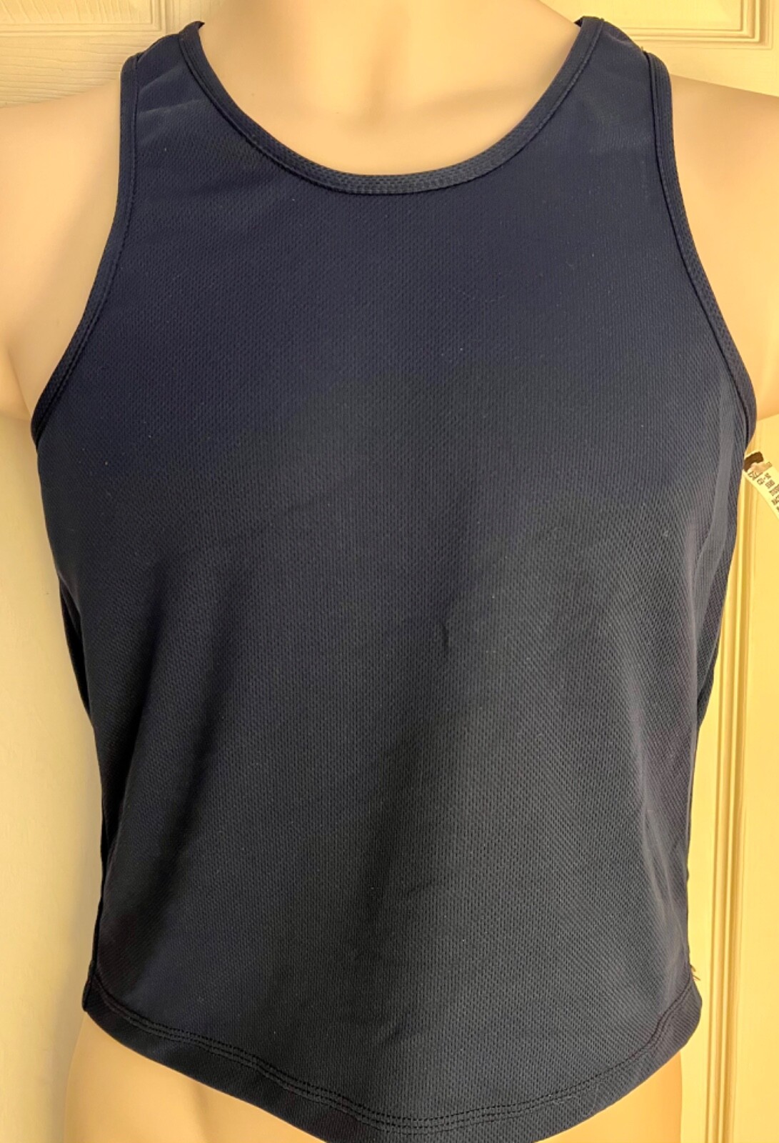 TOUSSE' BY GK ELITE MEN'S SMALL NAVY RACERBACK NYLON/MESH TOP RUNNING Sz AS NWT gallery
