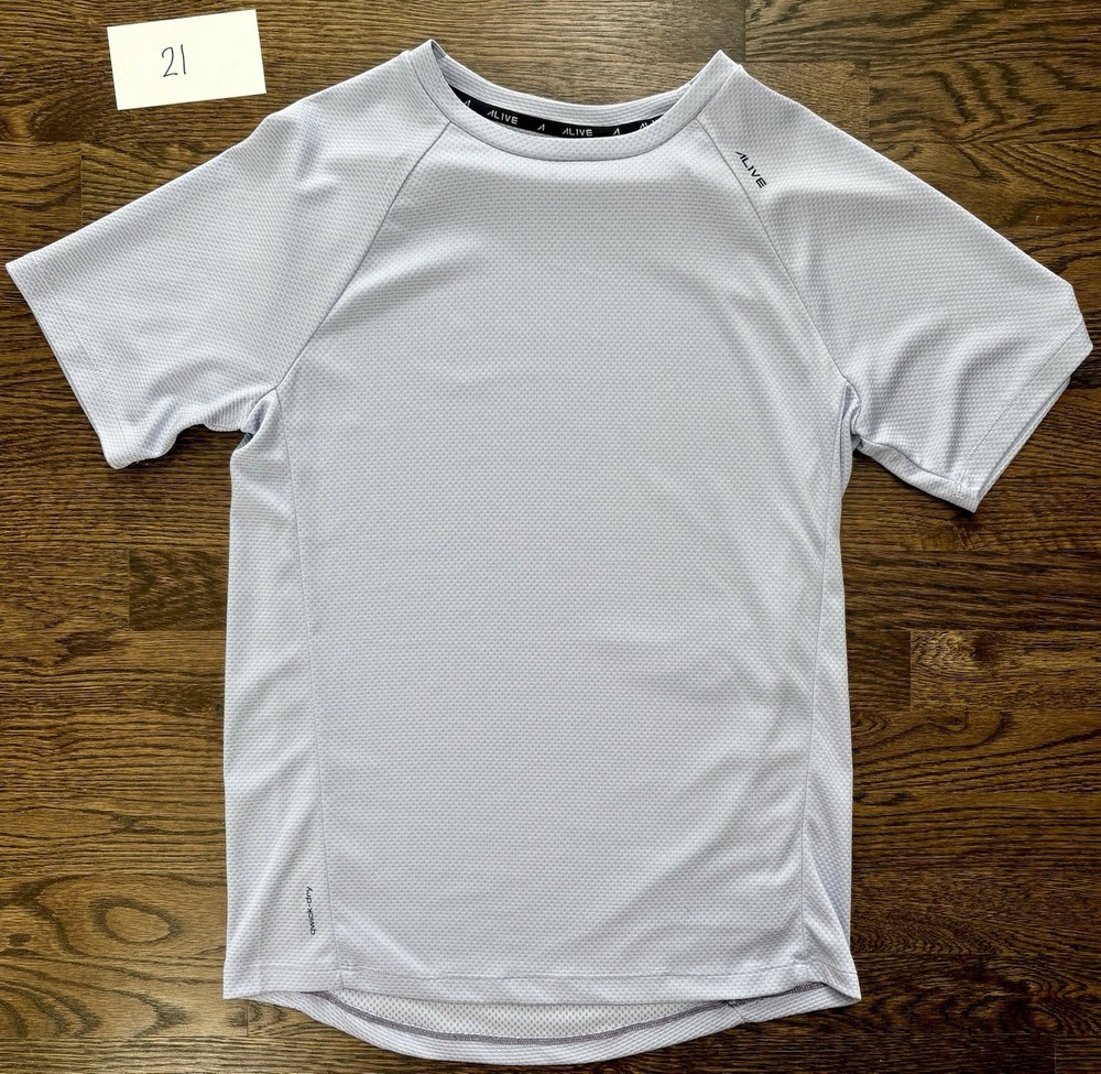 AL1VE Men's S Qwick-Dry Athletic T-Shirt Textured Performance Mesh Gym Top
