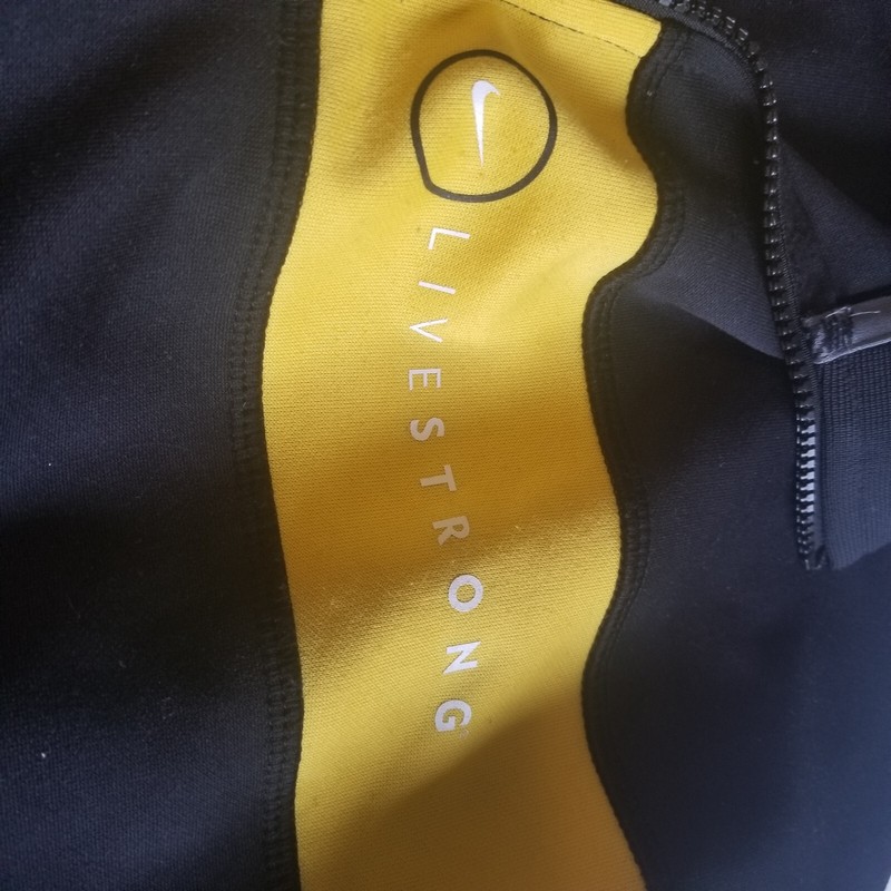 Nike Dri Fit Livestrong FULL Zip Jacket Black Yellow Mens LARGE gallery