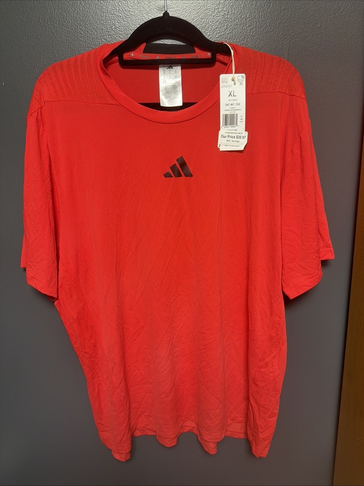 Adidas Designed For Training Intensity Tee T-Shirt JY6341 Ruby Red Men’s Size XL