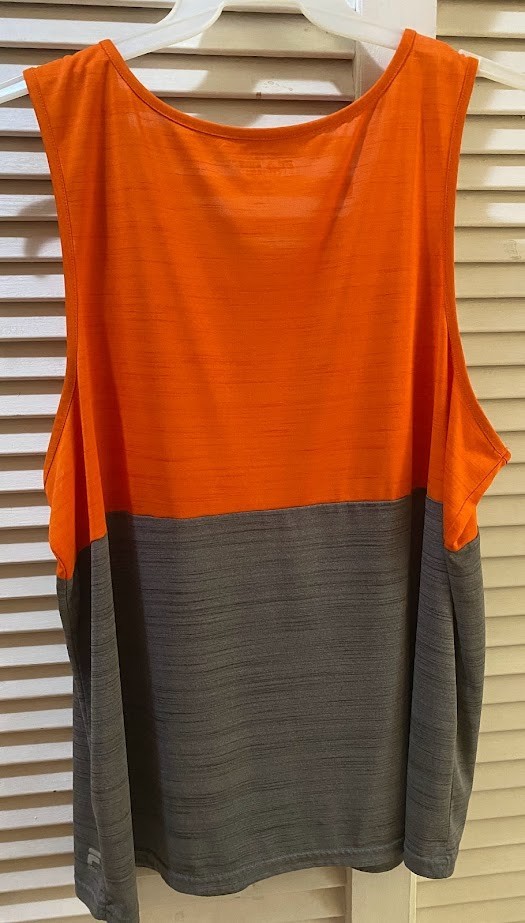 Fila Sport Live In Motion Two-Tone Orange & Grey Tank Top - Mens XL gallery