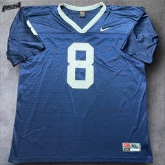 Vintage Nike Football Jersey Mens XL Navy White Number 8 Mesh V-Neck 00s Swoosh