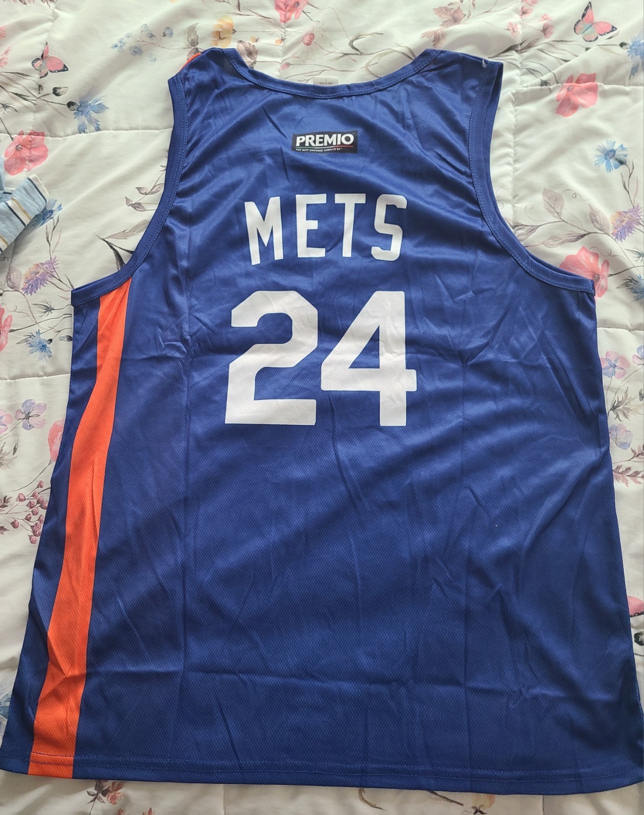 Premio New York Mets 24 Baseball Tank Top Jersey Blue Orange Mens XL Promotional gallery