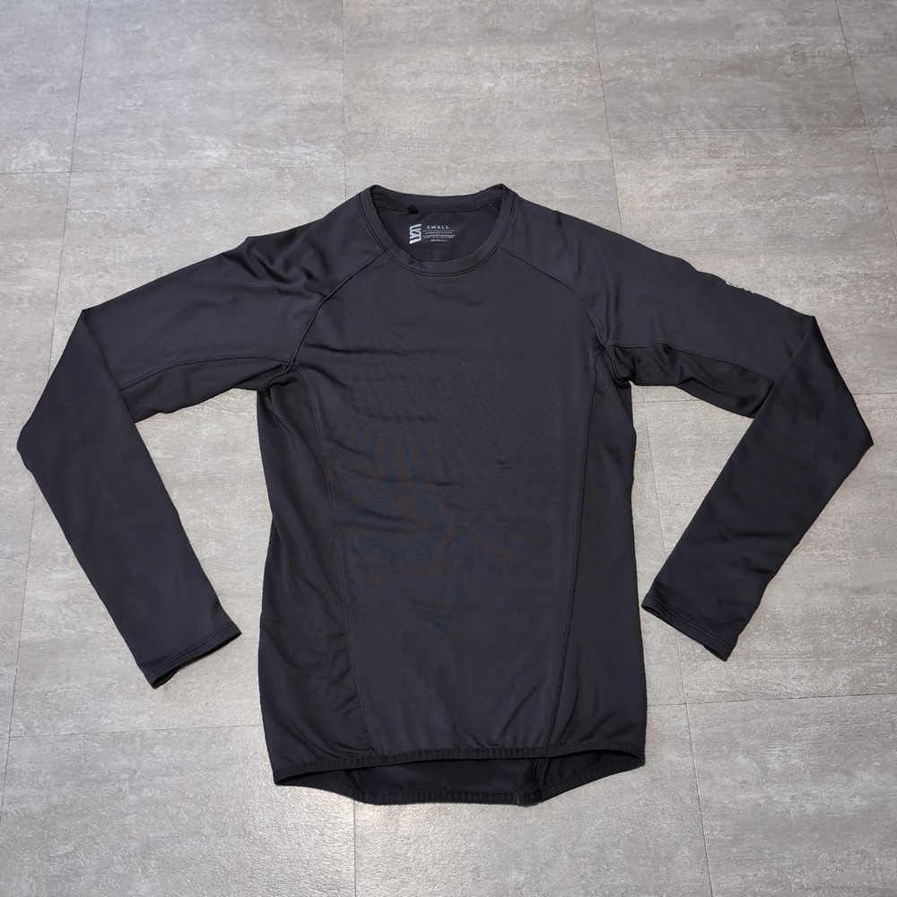 Second Skin Compression Shirt Mens Small Long Sleeve Gray Running Cycling Active