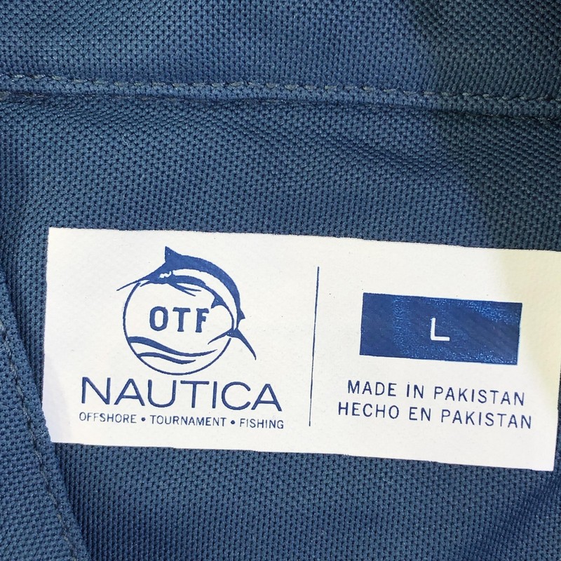 Nautica Pullover Mens Large Blue OTF 1/4 Zip Offshore Fishing Performance Top gallery