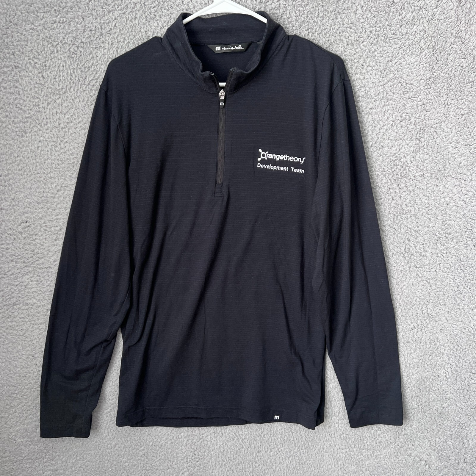Travis Mathew Pullover Mens Medium Black Crestview Quarter Zip Golf Performance gallery