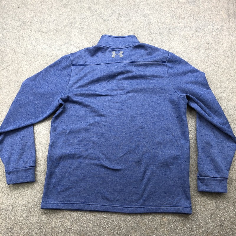 Under Armour Pullover Men Medium Blue 1/4 Zip Gym Workout Coldgear Fleece Logo gallery