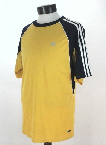 ADIDAS 3 Stripes VTG 90'S' Jersey Yellow/Blue Soccer Futbol Active Mens Medium M gallery