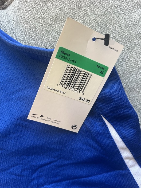 NWT Nike Reversible Basketball Jersey Men’s XL Blue White Mesh Tank DN5212-494 gallery