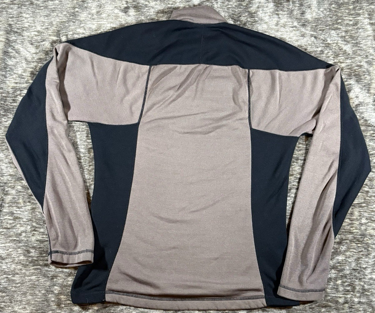 REI 1/4 Zip Stretch Fleece Pullover Mens Small Black Brown Made In Canada gallery