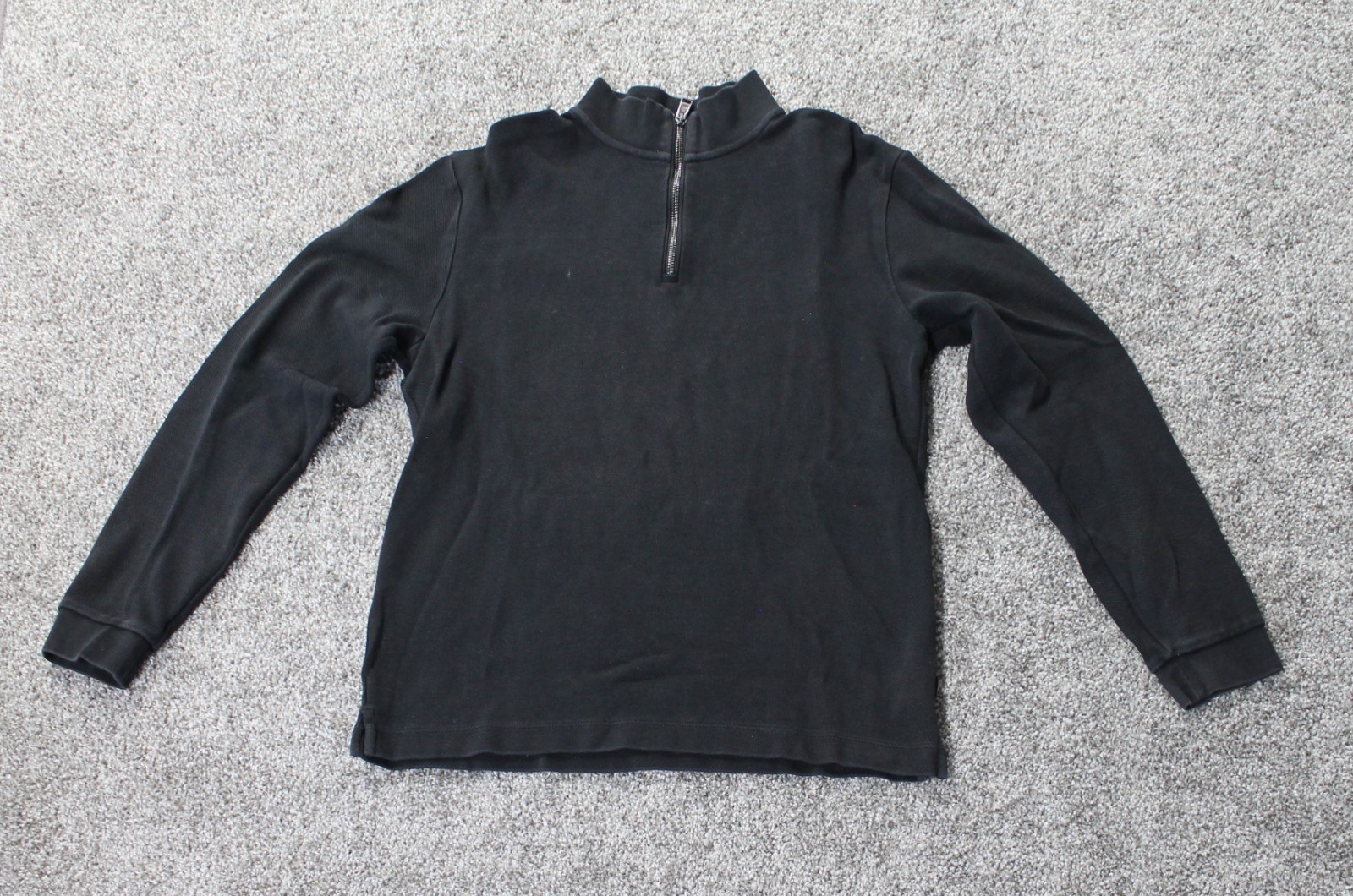 Men's Hugo Boss Slim Fit Black Quarterzip Size L Made in Peru gallery