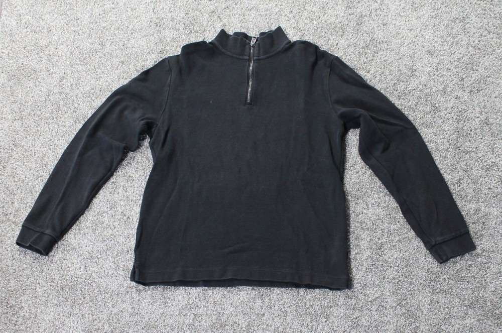 Men's Hugo Boss Slim Fit Black Quarterzip Size L Made in Peru