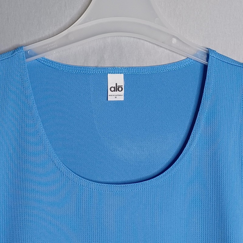 ALO Tank Top Mens Medium Blue Mesh Athletic Running Training Quick Dry Workout gallery