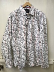 MENS MACZOO (6) 2XL WHITE/BLACK/RED/BLUE Fibonacci Dogline DOG BUTTON UP SHIRT