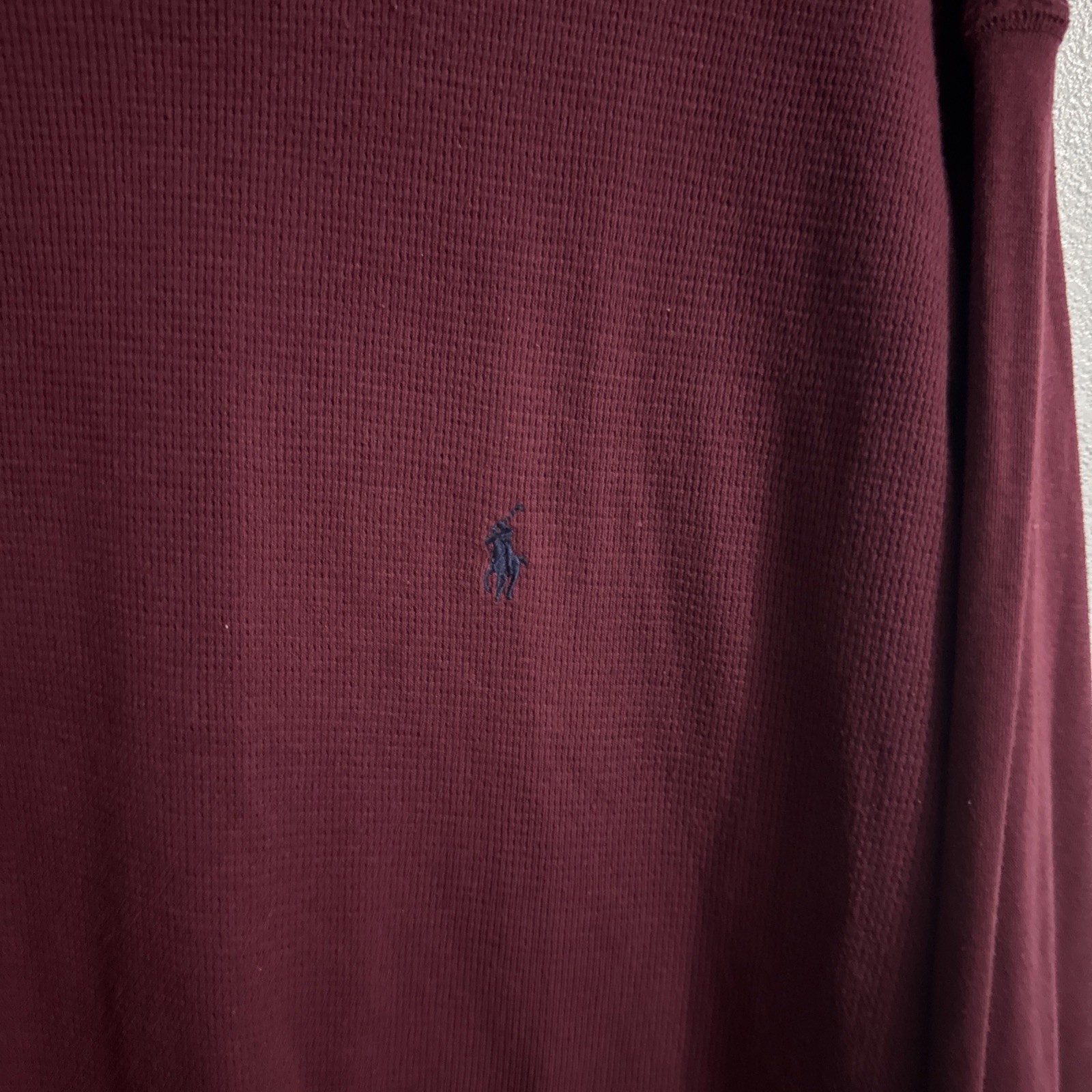 Polo Ralph Lauren Waffle Knit Crewneck Pull-On Thermal Red Shirt Mens 2XL gallery