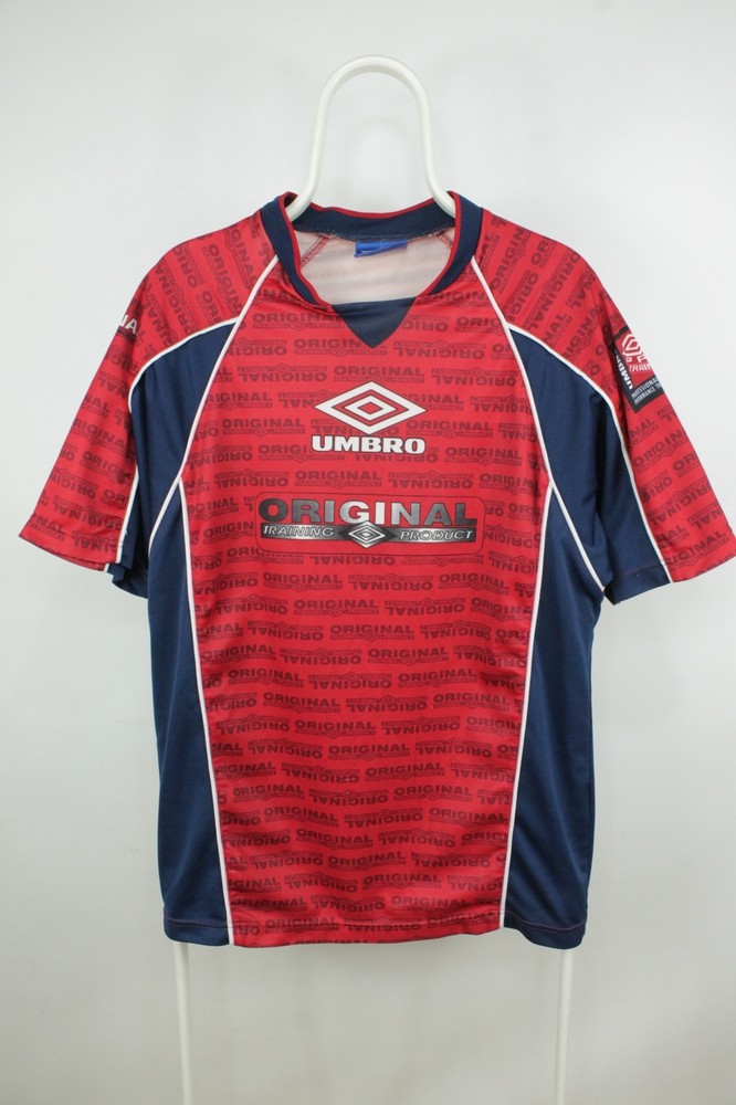 Vintage Umbro Pro Training Red Monogram T-Shirt Men's M / EU 48
