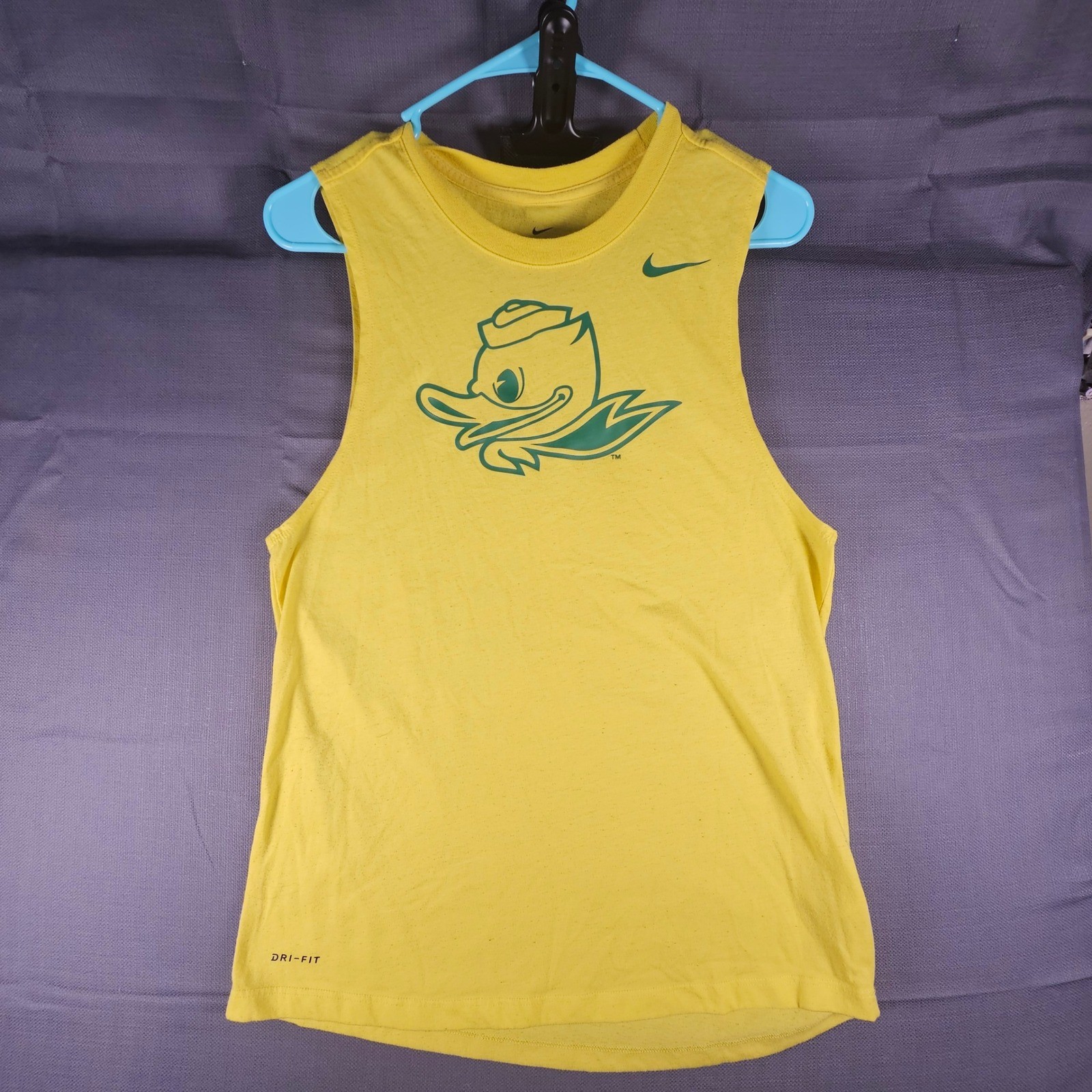 Nike Oregon Ducks Dri-FIT Sleeveless Muscle Tee Yellow Puddles Mascot XS gallery