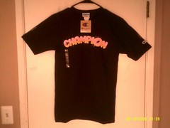 NEW CHAMPION HERITAGE “Donut Tee” MENS BLACK MULTI-COLOR T-SHIRT SMALL