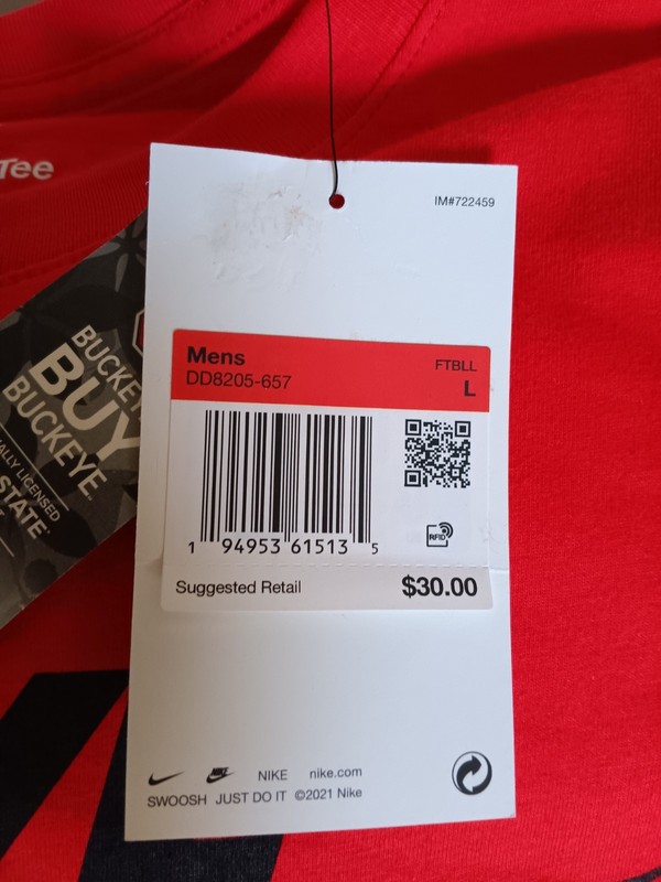 NWT NIKE TEE TSHIRT MEN'S OHIO STATE BUCKEYES RED SIZE LG, BRAND NEW NIKE LOOK. gallery